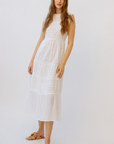 Delia Long Dress White
