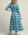 Luciana Ikat Multi Dress Cyan