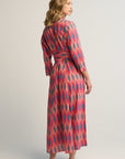Luciana Ikat Multi Dress Fuchsia