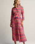 Luciana Ikat Multi Dress Fuchsia