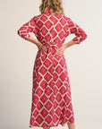Luciana Ikat Multi Dress Pink