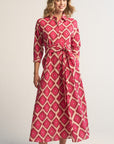 Luciana Ikat Multi Dress Pink