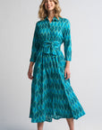 Luciana Ikat Multi Dress Aqua