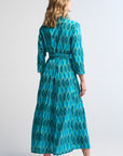 Luciana Ikat Multi Dress Aqua