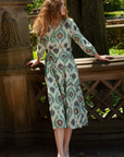 Ariel Ikat Dress Green