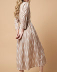 Luciana Ikat Dress Kakhi