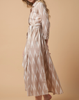 Luciana Ikat Dress Kakhi
