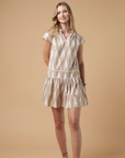 Dani Ikat Short Dress Khaki