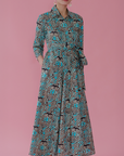 LUCIANA TIGER DRESS TURQUESA