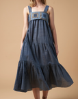 Isabella Jamdani Dress Blue