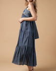 Isabella Jamdani Dress Blue
