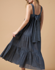 Isabella Jamdani Dress Blue