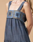 Isabella Jamdani Dress Blue