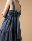 Isabella Jamdani Dress Blue