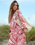 Ikat Long Tunic Red