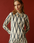 Meredith Ikat Dress Blue