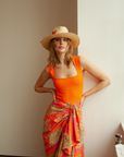 Tibet Pareo Skirt - Orange/Pink