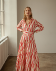 Meredith Ikat Dress Red