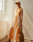 Briana Long Dress Gold/Orange