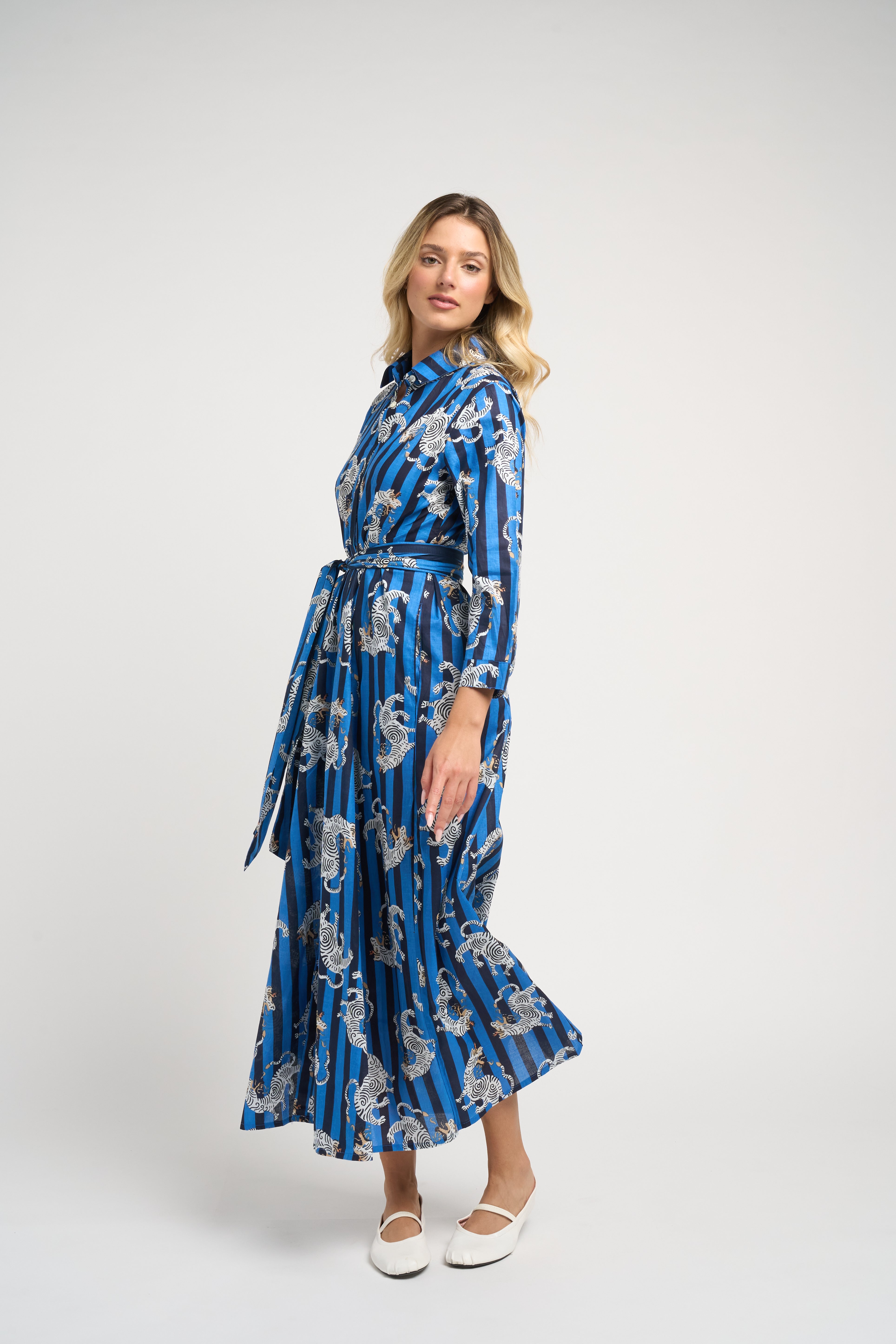 Luciana Dragon Dress Navy