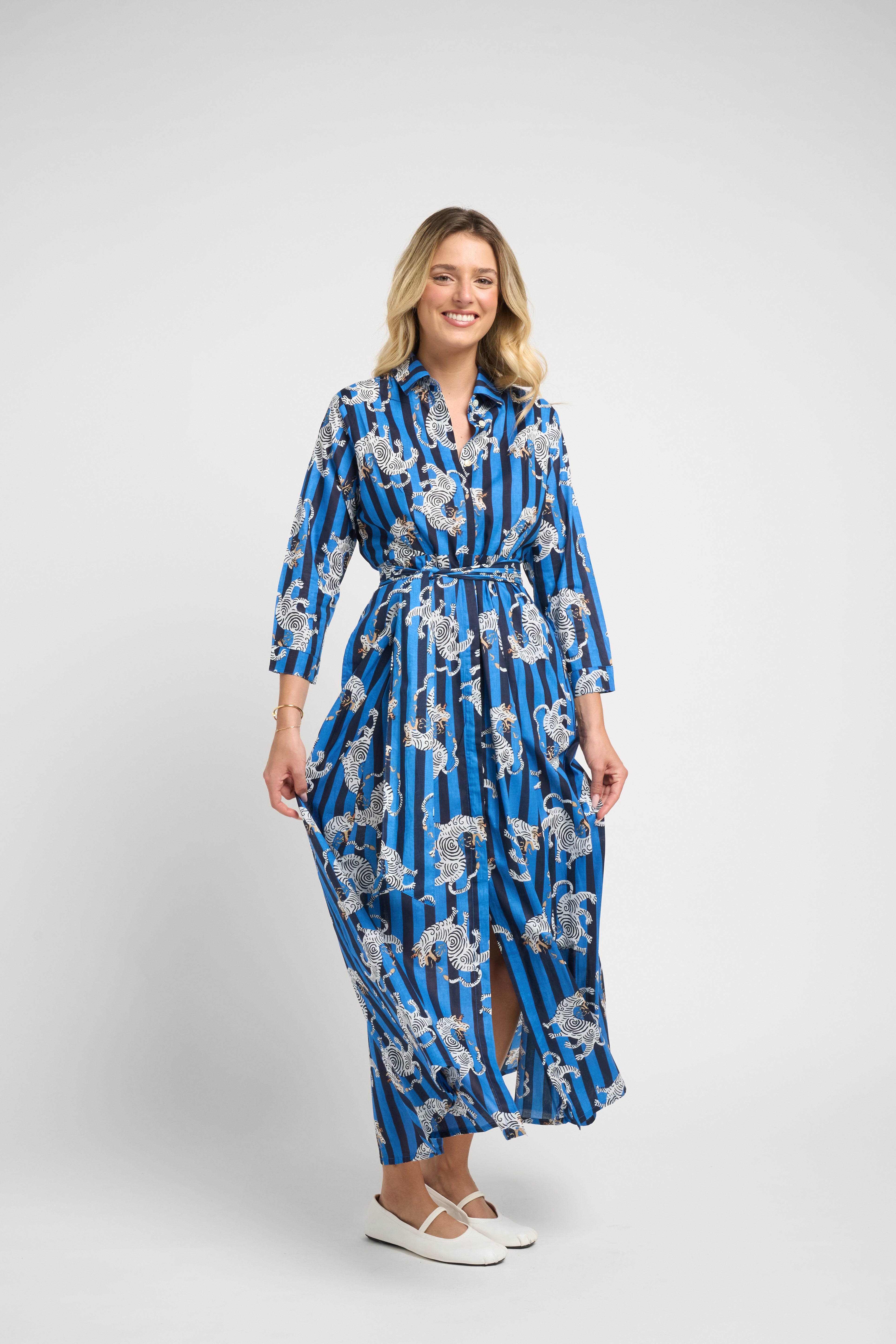 Luciana Dragon Dress Navy