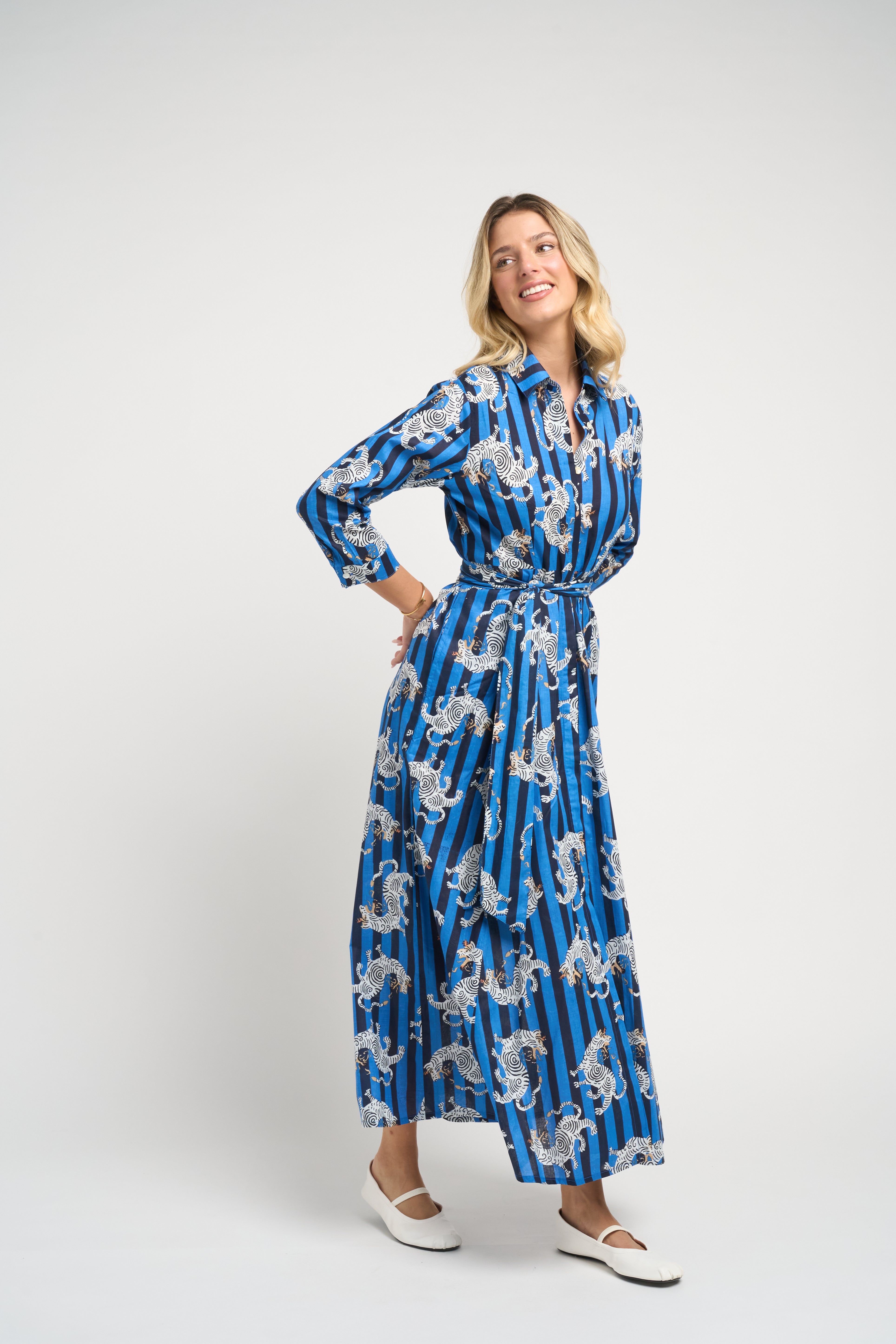 Luciana Dragon Dress Navy