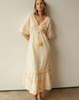 Anastasia Long Dress Pink/Lemon