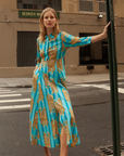 Luciana Tibet Dress Cyan