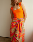 Tibet Pareo Skirt - Orange/Pink