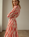 Meredith Ikat Dress Red