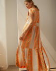 Briana Long Dress Gold/Orange