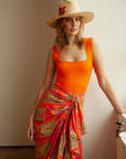 Tibet Pareo Skirt - Orange/Pink