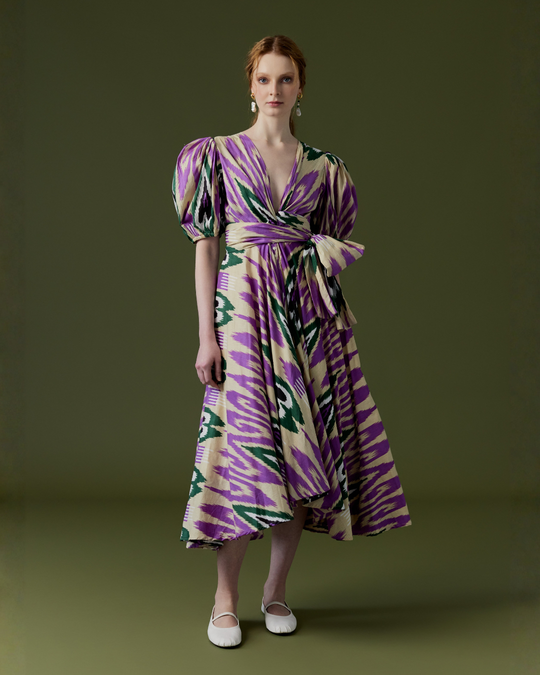 Monica Ikat Dress Purple