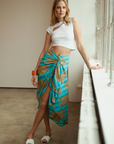 Tibet Pareo Skirt - Cyan