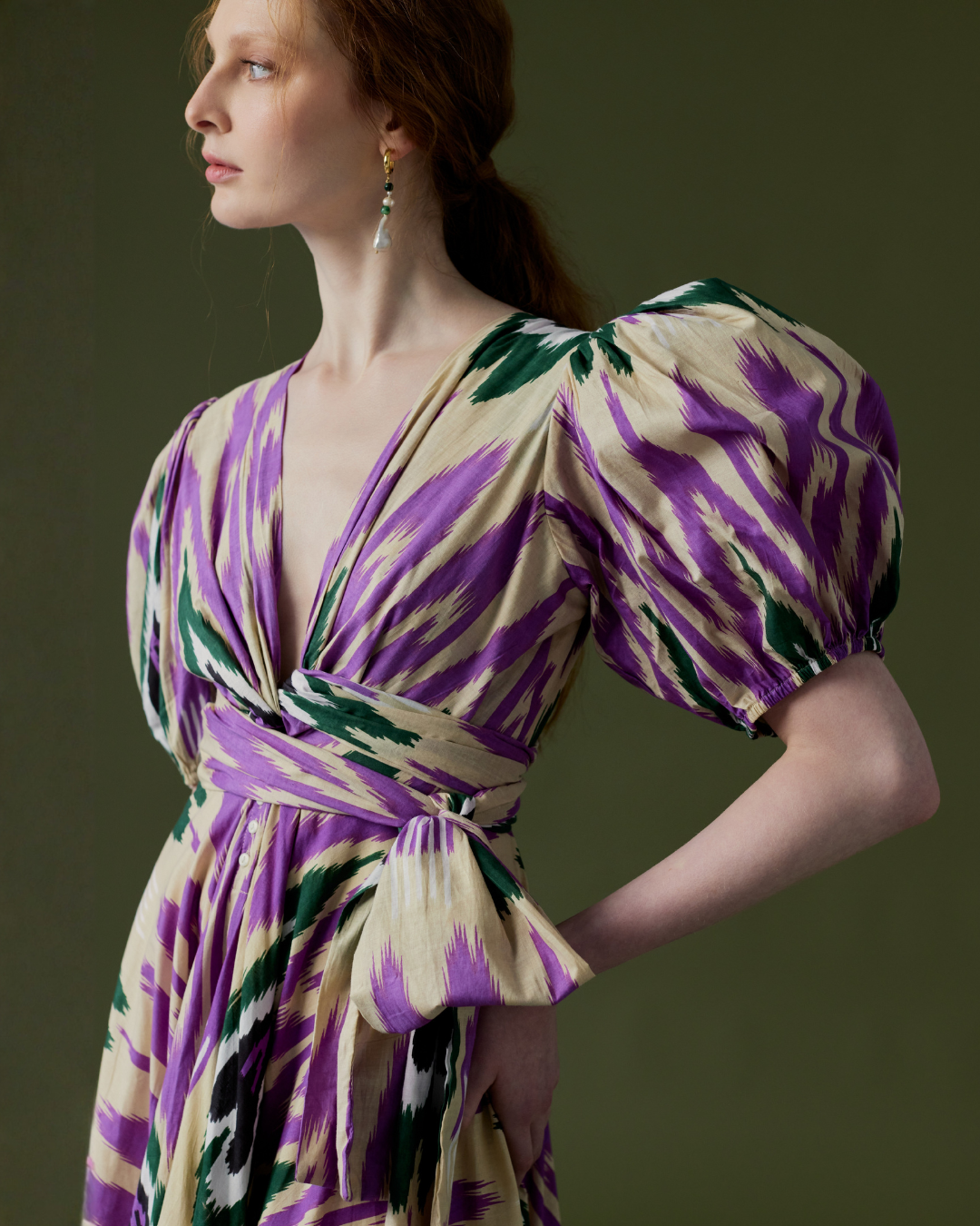 Monica Ikat Dress Purple