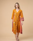 Fatima Wrap Dress Mustard