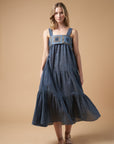 Isabella Jamdani Dress Blue