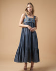 Isabella Jamdani Dress Blue