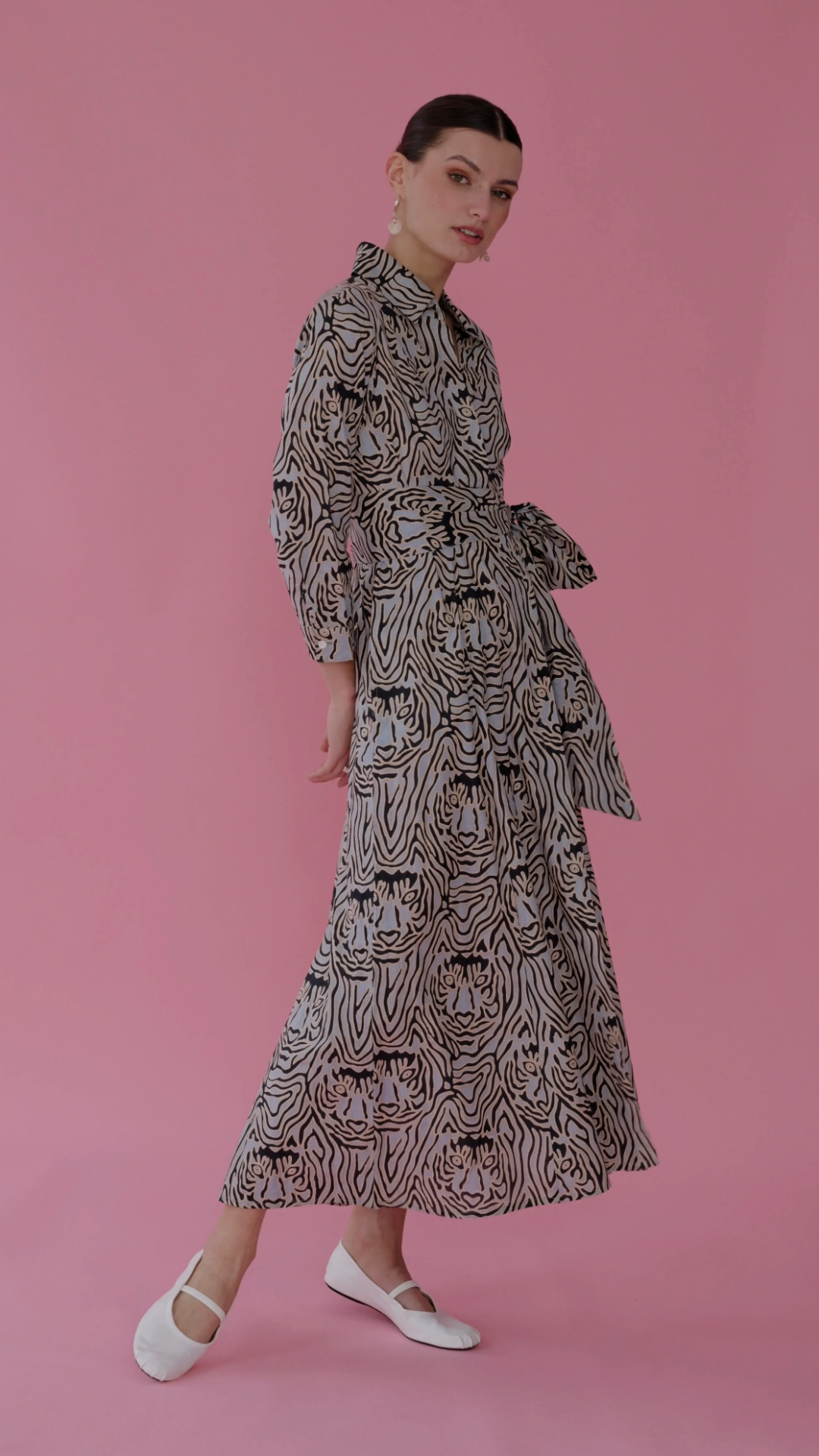 LUCIANA TIGER DRESS GRIS