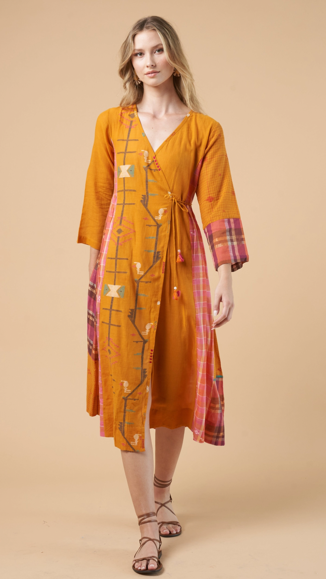 Fatima Wrap Dress Mustard