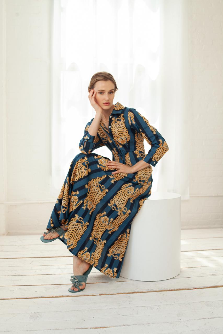Luciana Tibet Dress Blue